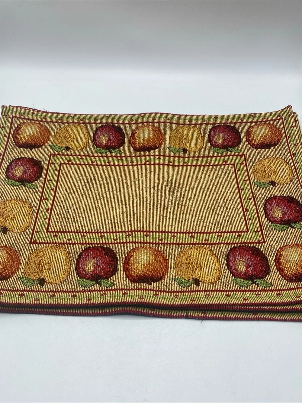Apple Tapestry Placemats Approx 12x18 Fall Harvest Country Style Cottage Core 4